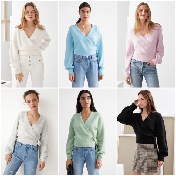 & Other Stories wrap cardigan in dark green - Picture 10 of 10